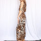 Y2K 2000s Cheetah Print Jersey Jumpsuit - Xs/S