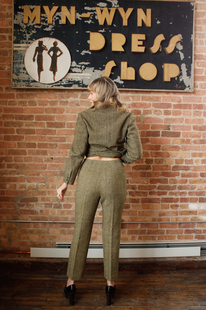 1960s Tweed MOD Jacket and Pant Suit - Medium