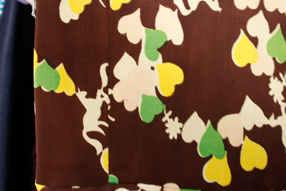 1940s Horse Novelty Print Rayon Jersey Dress - Small