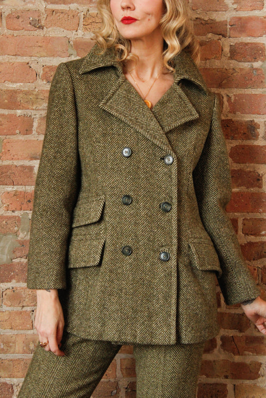 1960s Tweed MOD Jacket and Pant Suit - Medium