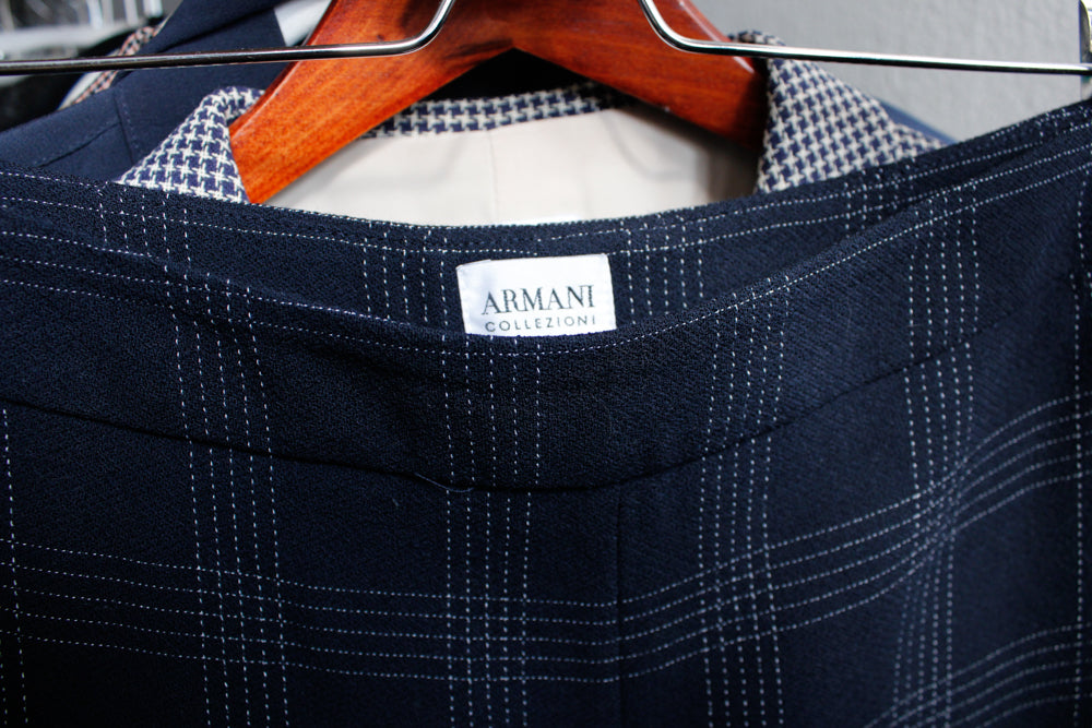 1990s Armani Navy Italian Wool Pants - Medium