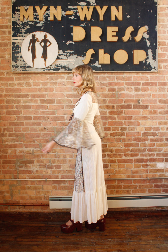 1970s Gunne Style Renaissance Maxi Dress - Small 