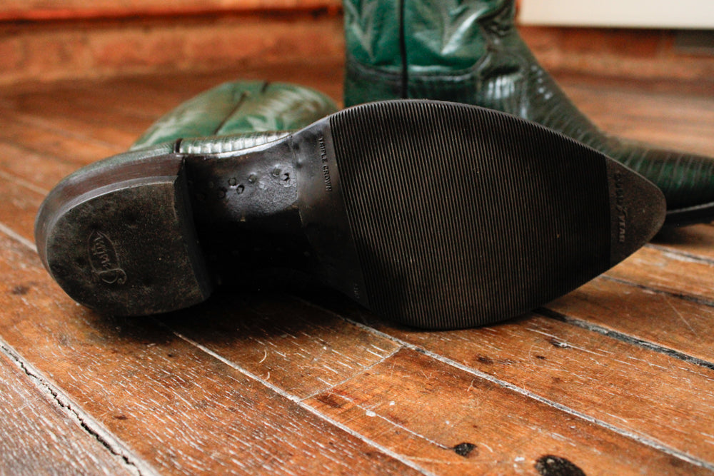 1970s Green Leather Boots - 8M