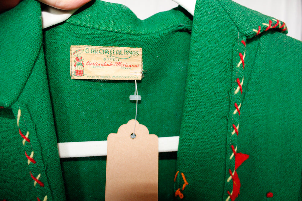 1940s Green Wool Tourist Jacket - XSMALL
