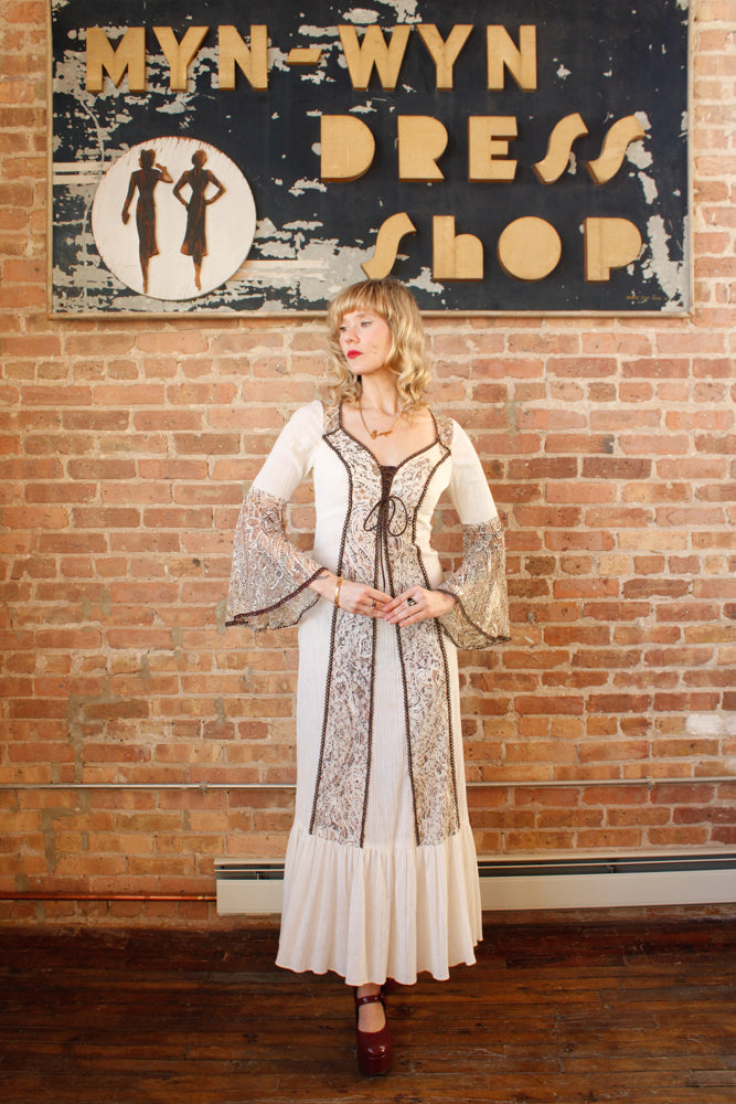 1970s Gunne Style Renaissance Maxi Dress - Small 