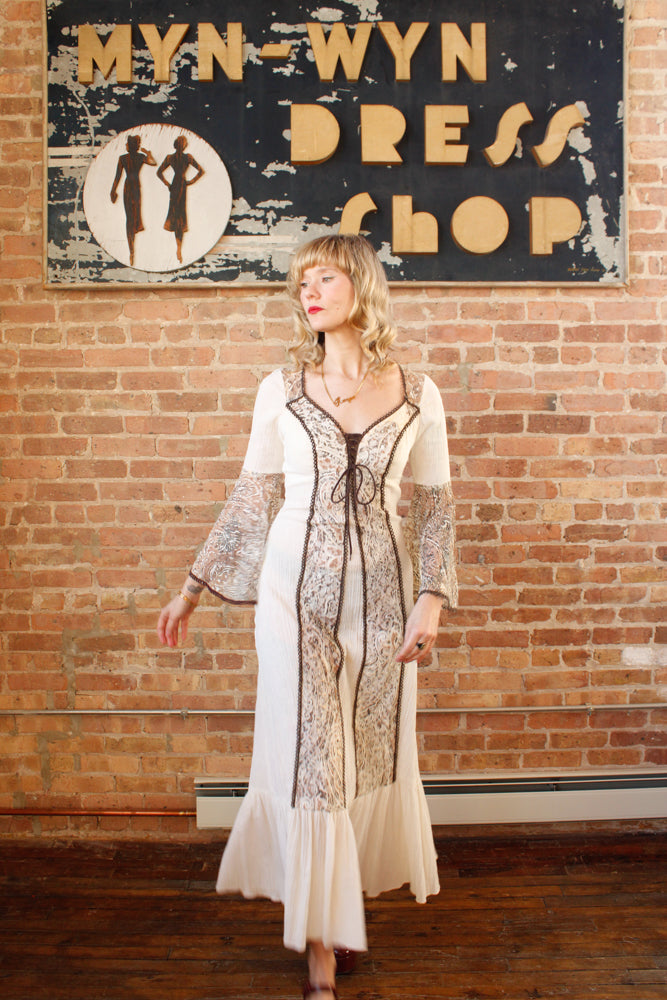 1970s Gunne Style Renaissance Maxi Dress - Small