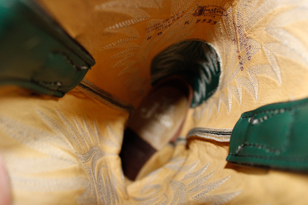 1990s Green Leather Boots - 8M