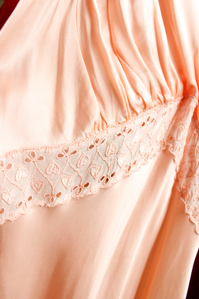1930s Hearts Desire Silk Bias Cut Gown - Med