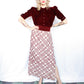 1970s Plaid Lurex Long Skirt - Medium