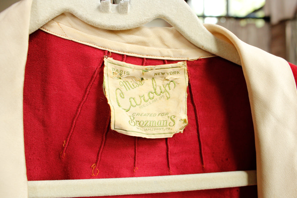 1920s Deco Velvet & Silk Jacket - Small