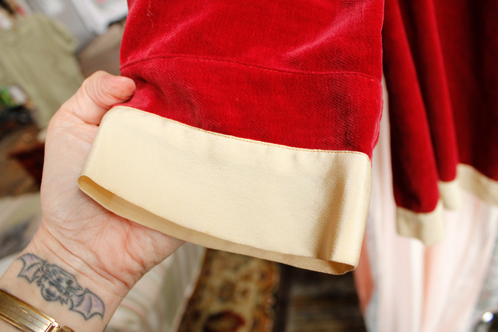 1920s Deco Velvet & Silk Jacket - Small