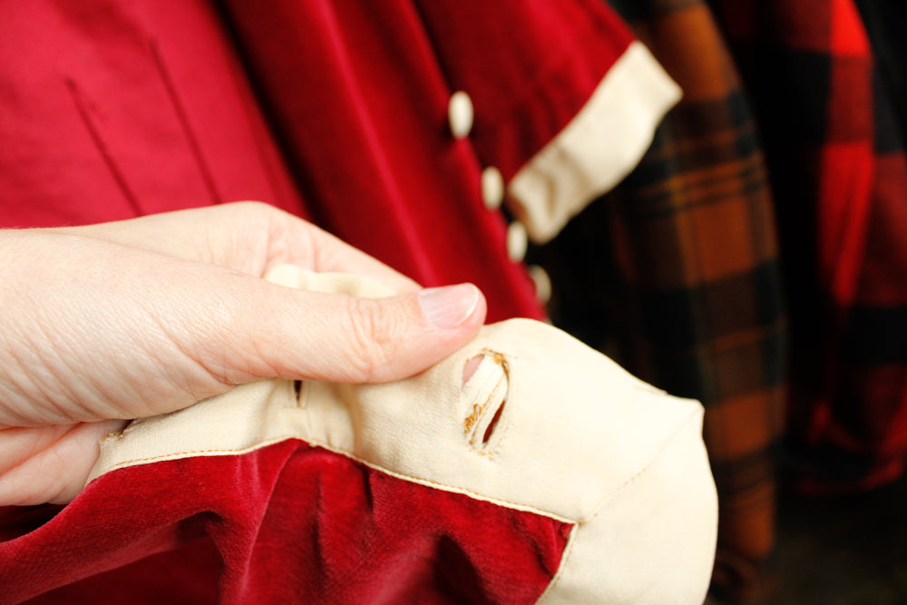 1920s Deco Velvet & Silk Jacket - Small