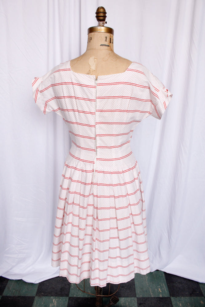 1950s Polka Dot Day Dress - Medium