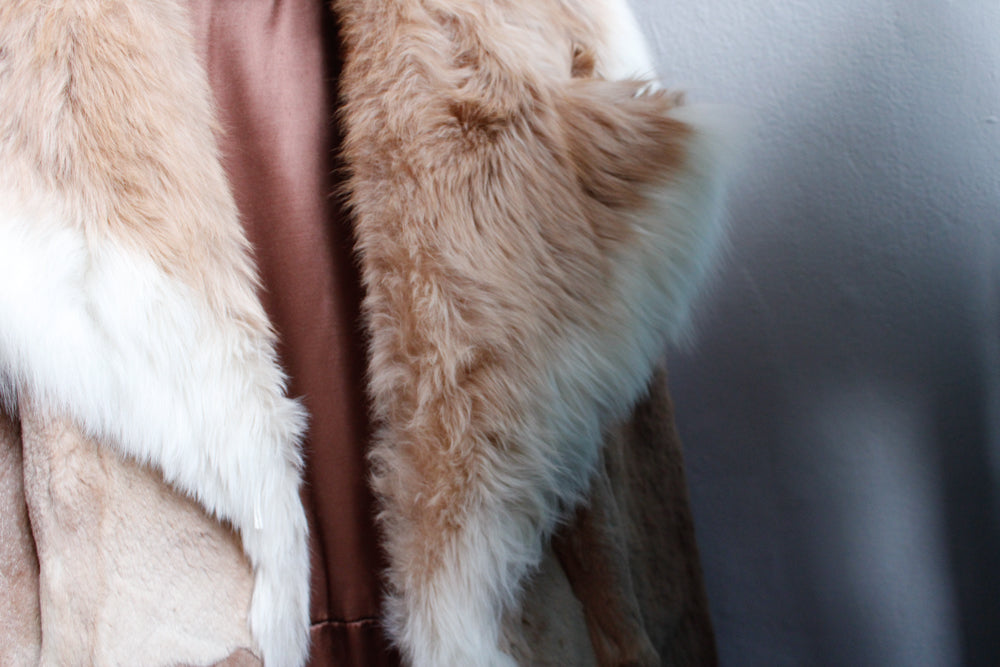 1970s Blonde Mink Fur Wrap Coat - M/L