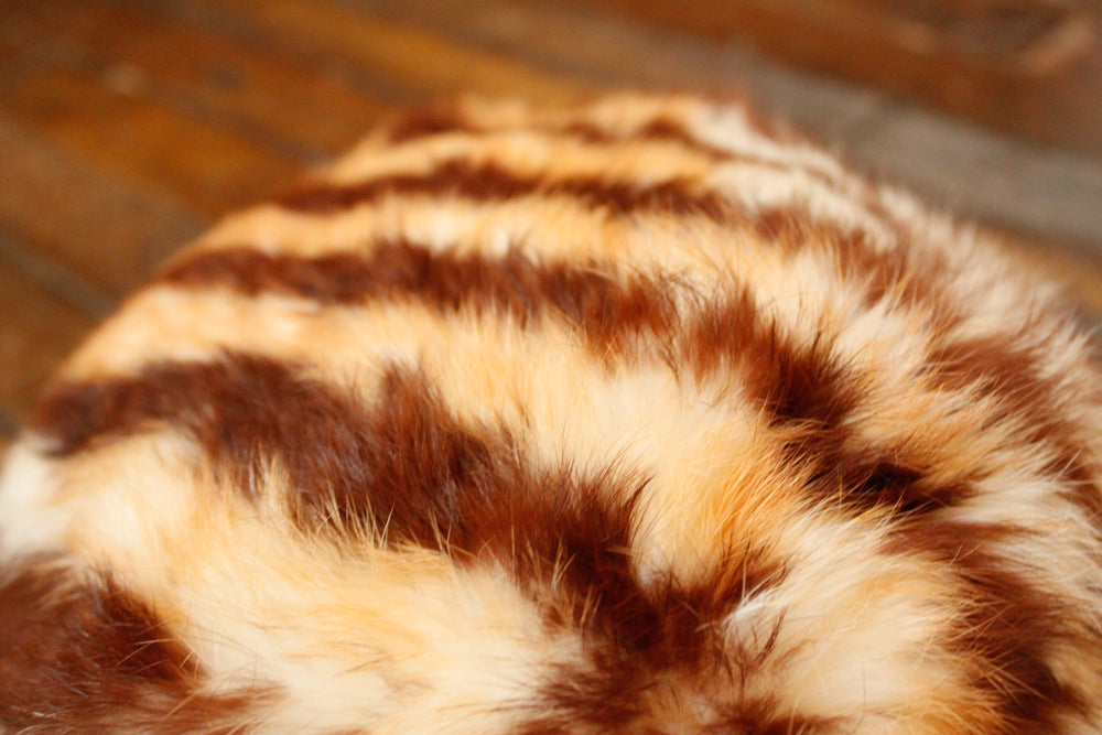 1960s MOD Dyed Rabbit Fur & Faux Snake Hat