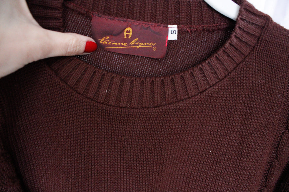 1980s Eitenne Aigner Knit Sweater Med Dethrose Vintage