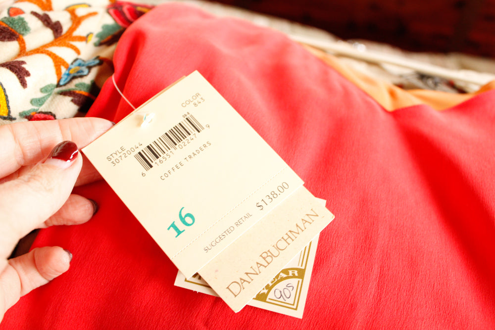 1990s Dana Buchman NWT Reversible Silk Blouse - Large