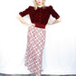 1970s Plaid Lurex Long Skirt - Medium