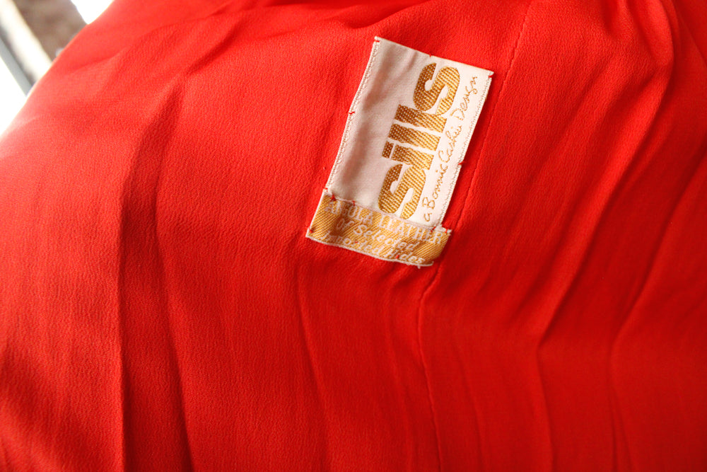1960s Bonnie Cashin Sills Red Orange Leather Car Coat - Medium