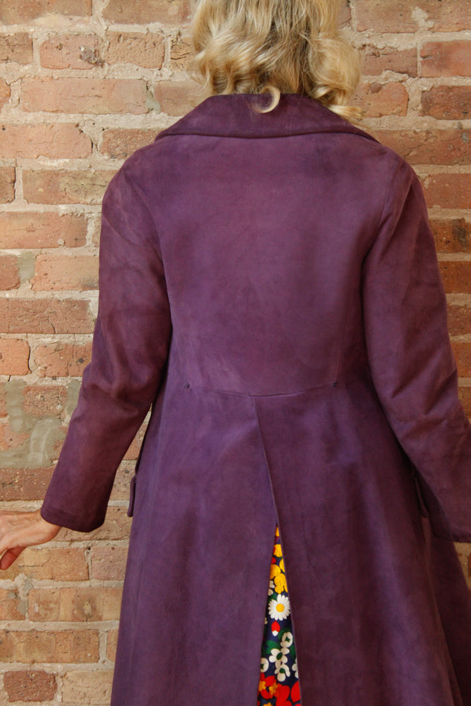 1960s Purple Suede Mr. Mort Coat - Medium