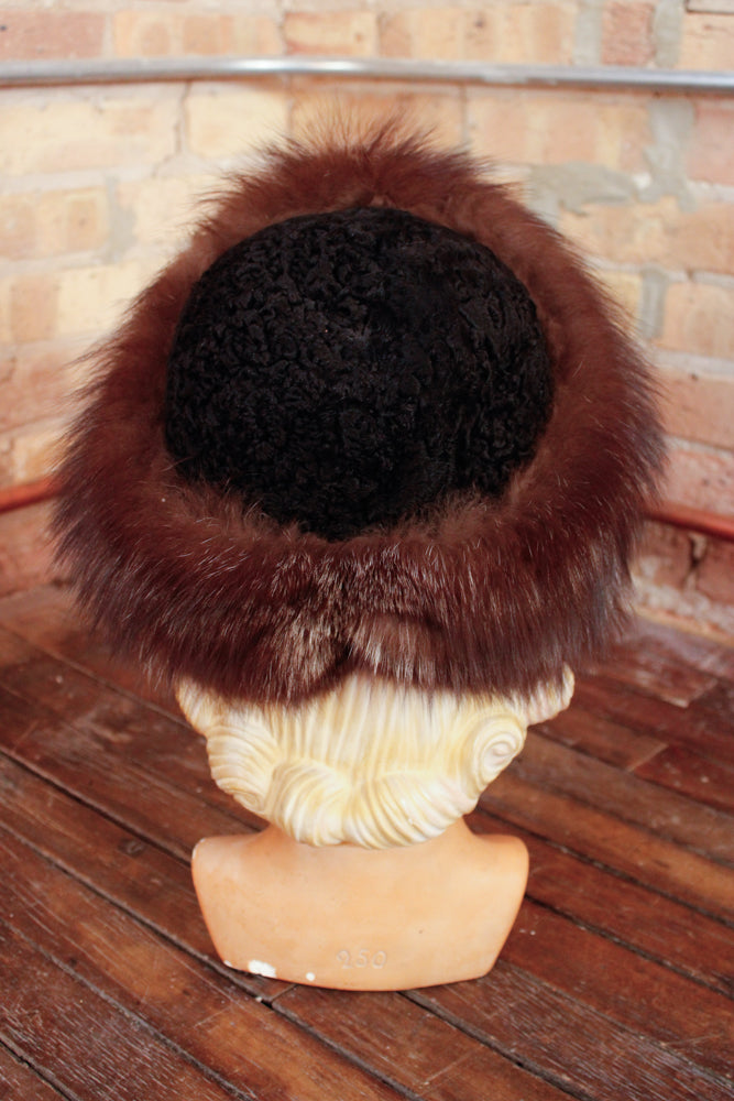 1960s Fox Fur and Persian Lamb Hat