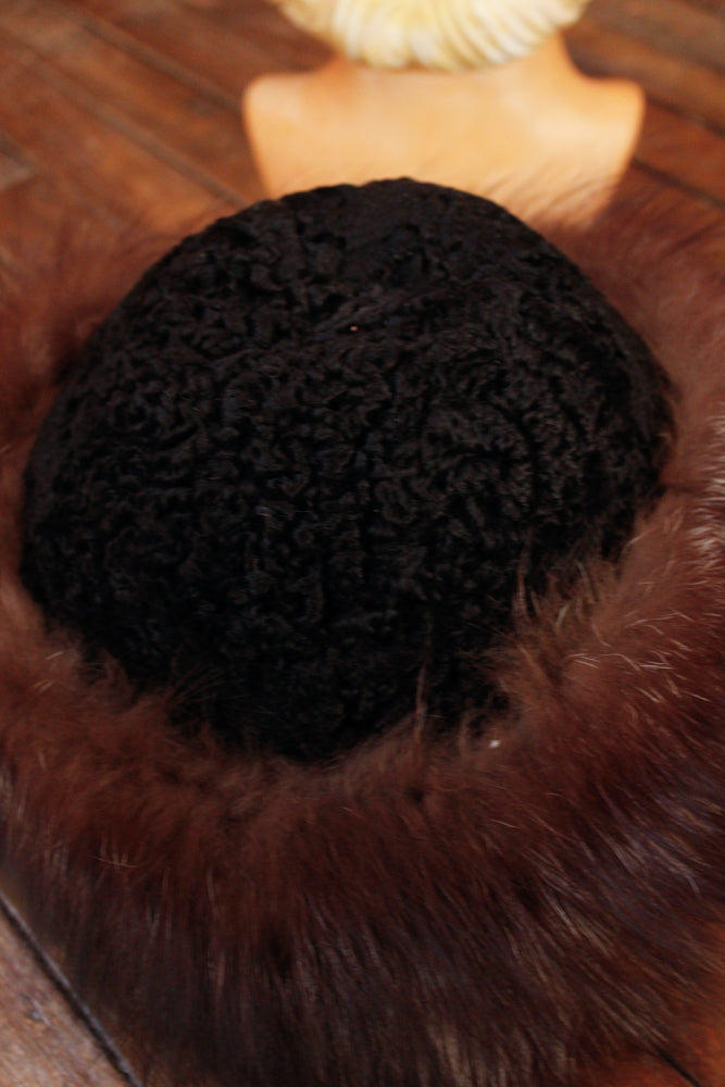 1960s Fox Fur and Persian Lamb Hat