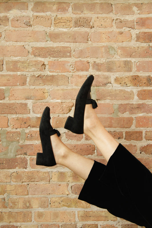 1990s Brushed Leather Tassel Loafers - 8.5M