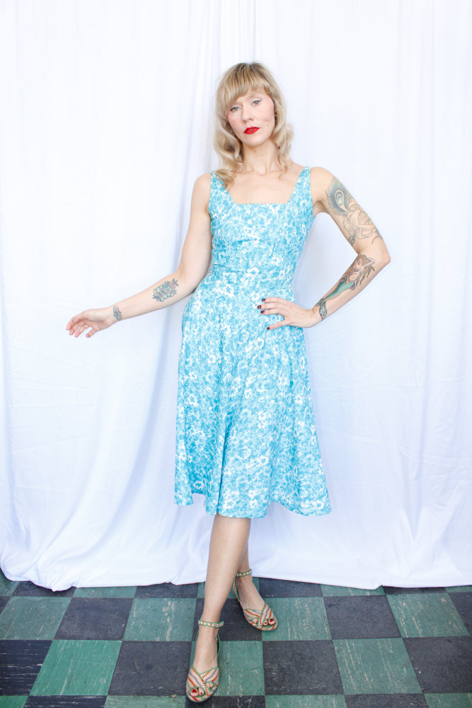 1950s Saks Fifth Ave Floral Dress - Xsmall