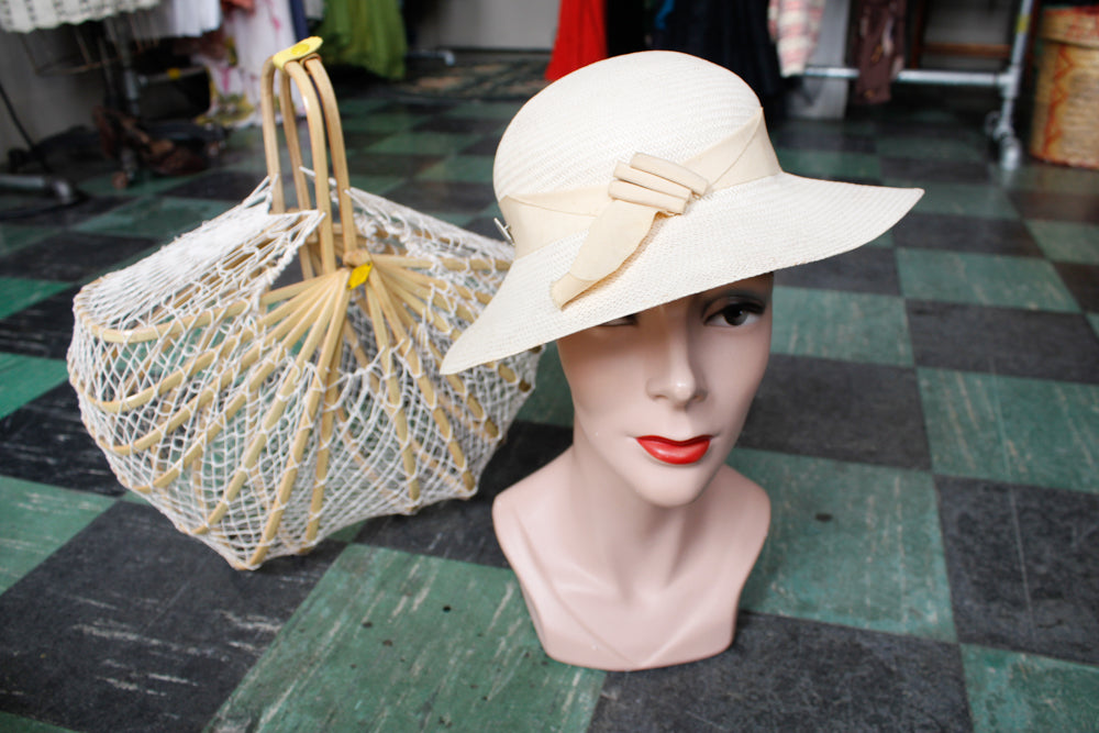 1933 Ivory Woven Summer Hat