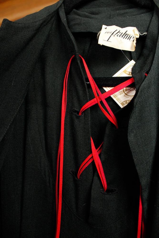 1940s Peg Palmer Embroidered 2pc Dress - Small