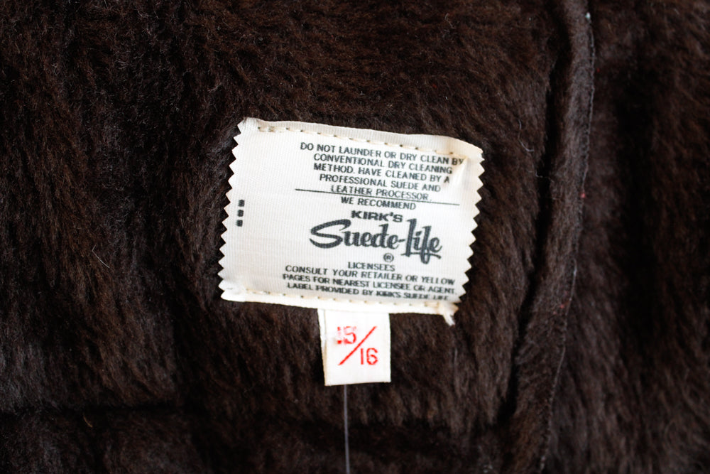 1970s Deep Brown Shearling Suede Penny Lane Coat - Medium