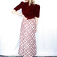 1970s Plaid Lurex Long Skirt - Medium