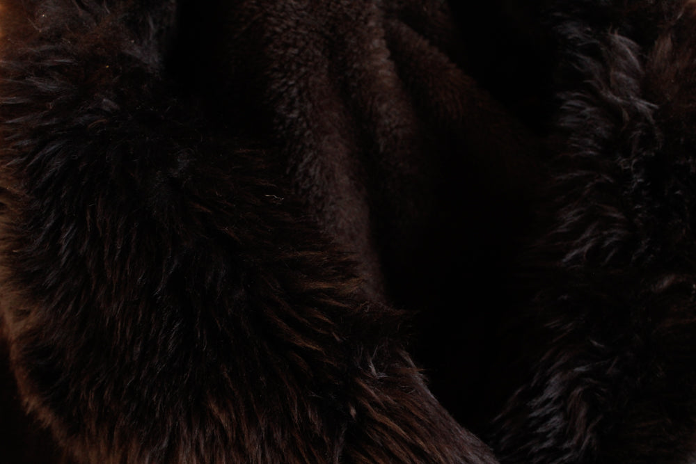 1970s Deep Brown Shearling Suede Penny Lane Coat - Medium