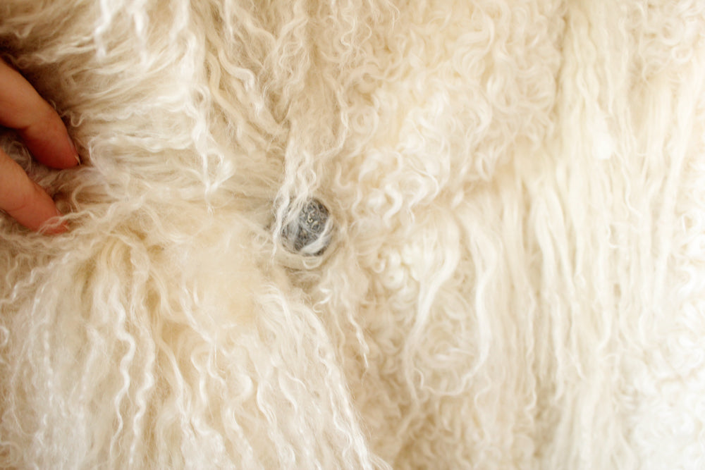 1960s RARE Mongolian Lamb Fur Cape with Matching Muff - O/S