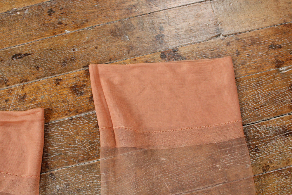 1950s Nylon Thigh High Stockings - Size 7 to 9