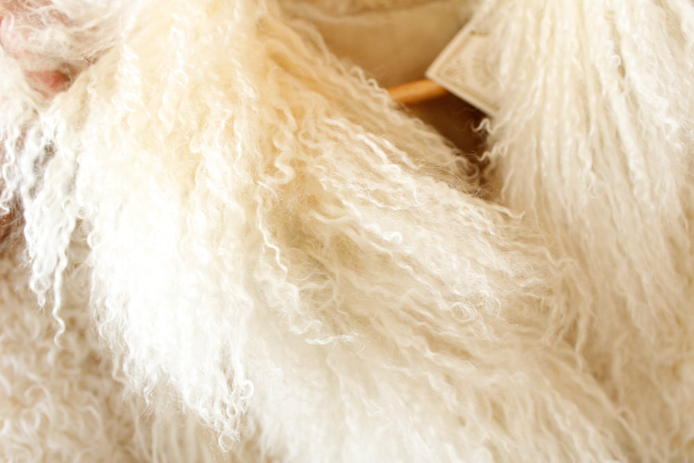 1960s RARE Mongolian Lamb Fur Cape with Matching Muff - O/S