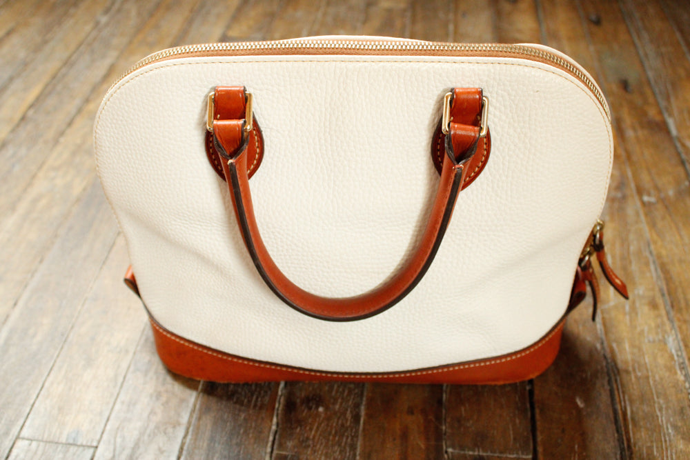 1990s Dooney And Bourke Leather Satchel Handbag with Matching Long Strap