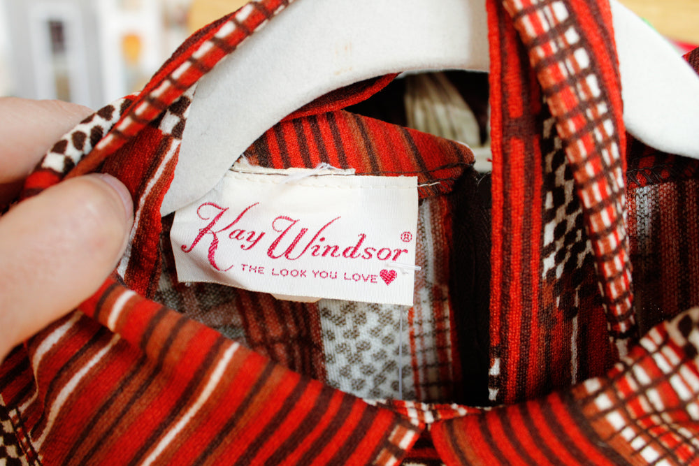 1960s Abstract Print Sheath Dress - M/L