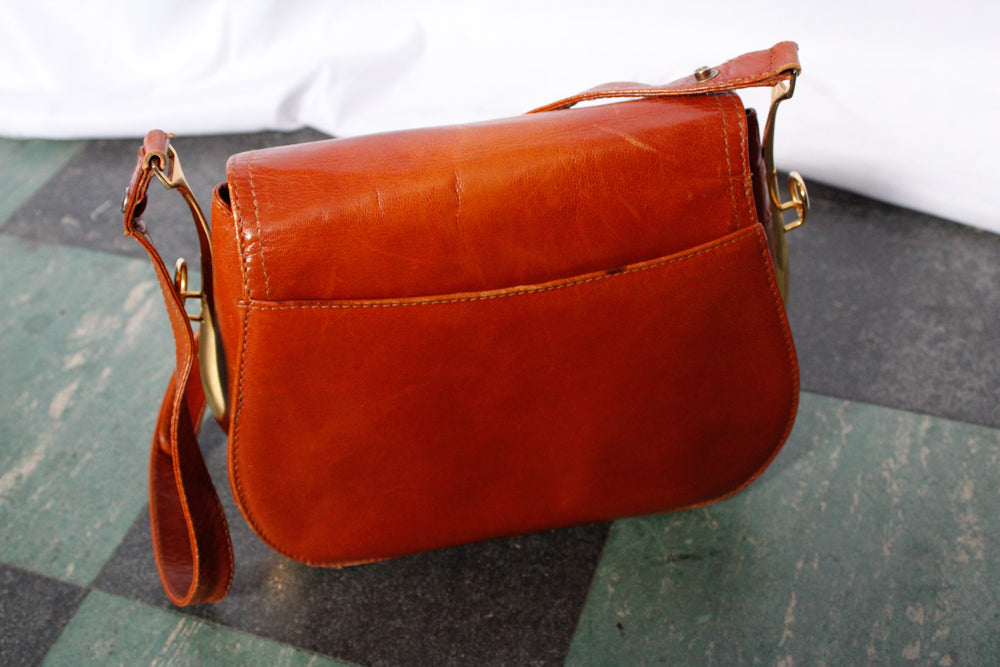 1990s Bally Designer Caramel Leather Handbag