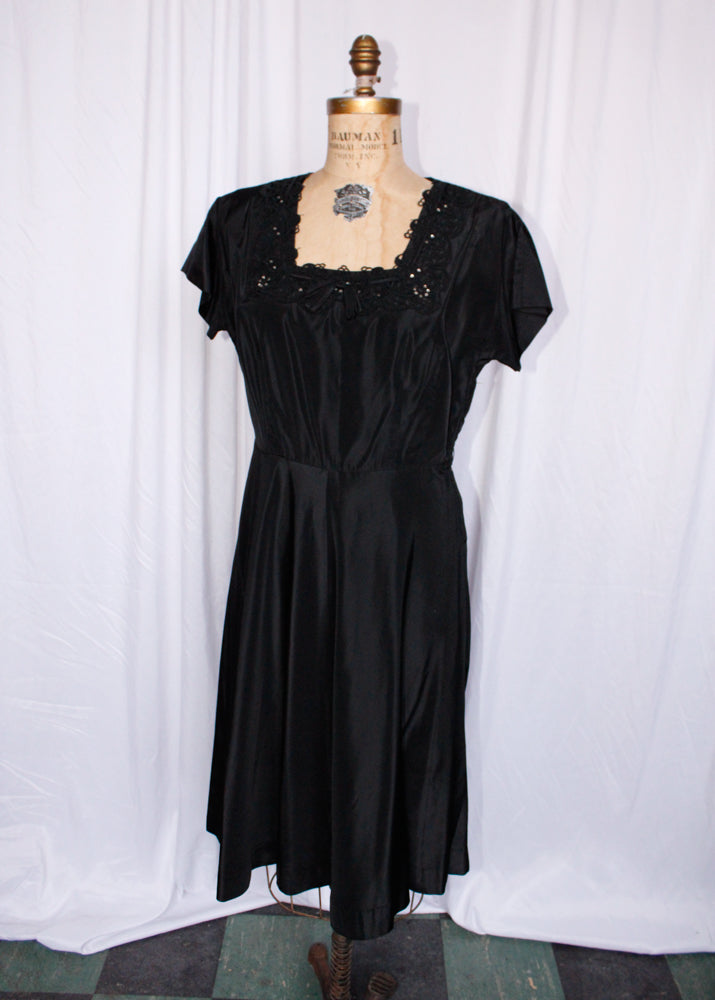 1950s Lady Petite Taffeta Dress & Jacket - M/L