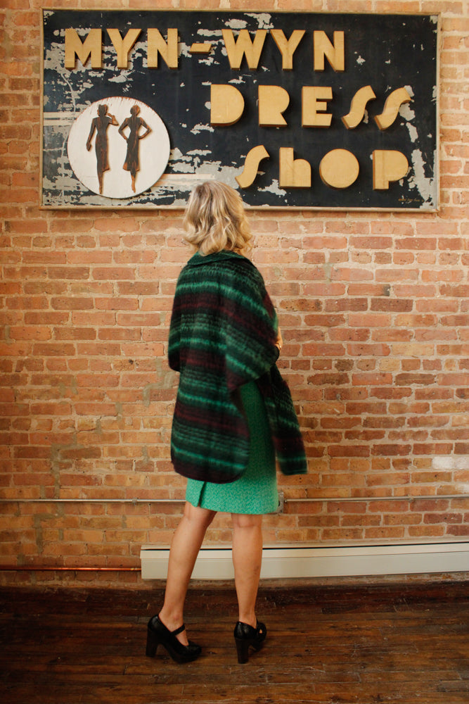 1960s Wool Plaid Reversible Cape - O/S