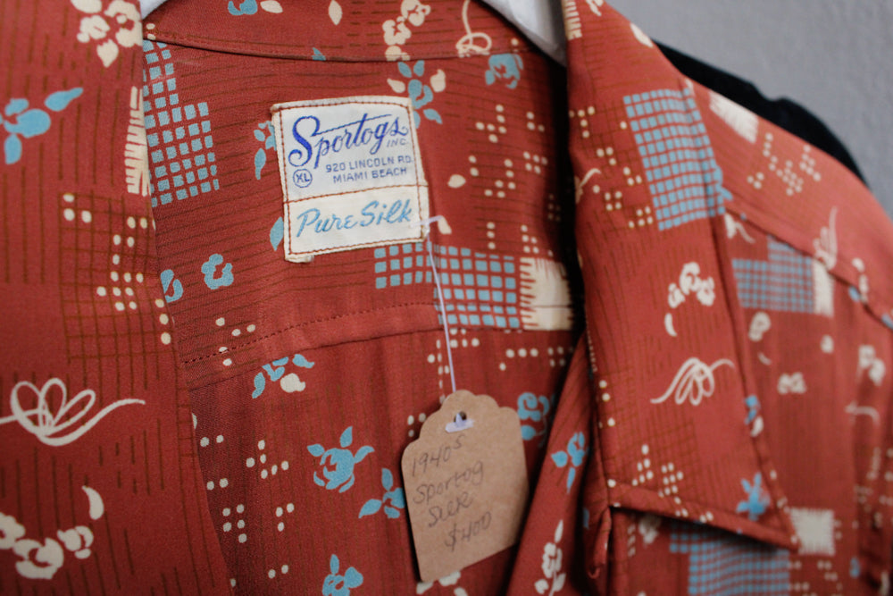 1940s Sportogs Silk Shirt - XL