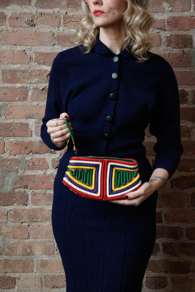 1940s Multicolor Telephone Cord Wristlet