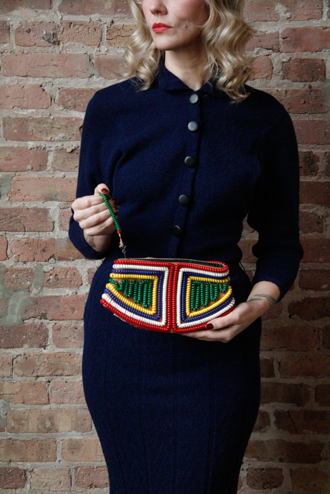 1940s Multicolor Telephone Cord Wristlet