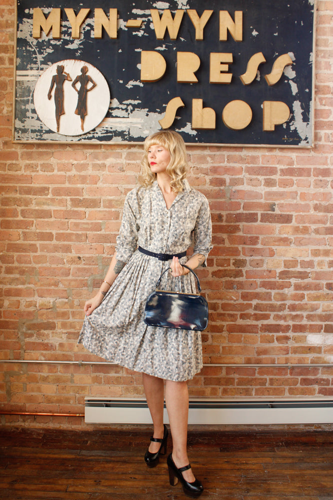 1960s Patent Navy Handbag