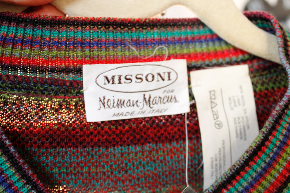 1990s Missoni Knit 2pc Set Sweater + Skirt - Large