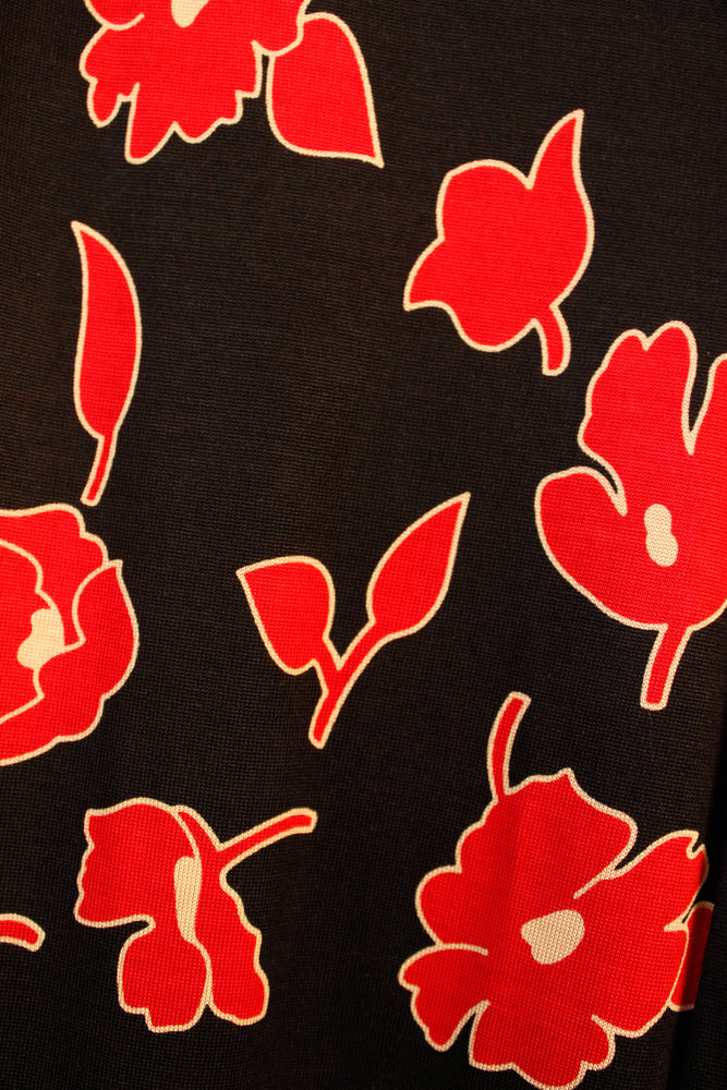 1970s DVF Jeanne Silk Jersey Floral Wrap Dress - Xs/S