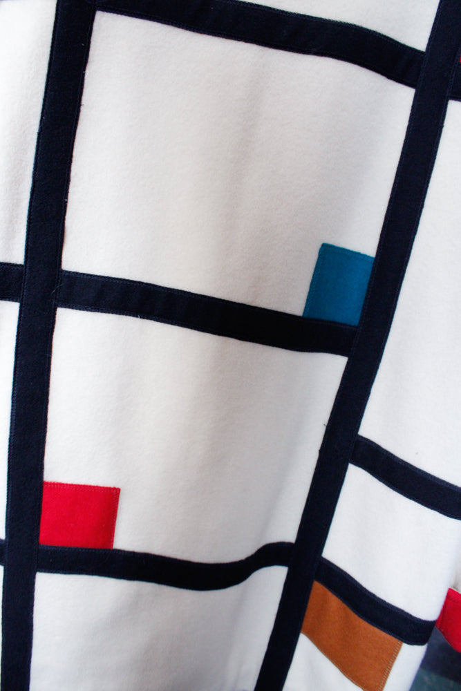 1990s Mondrian Style Pop Art Print Coat - Large