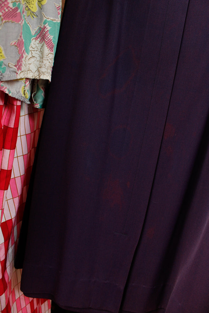 1940s Purple Gabardine Skirt - 28 waist