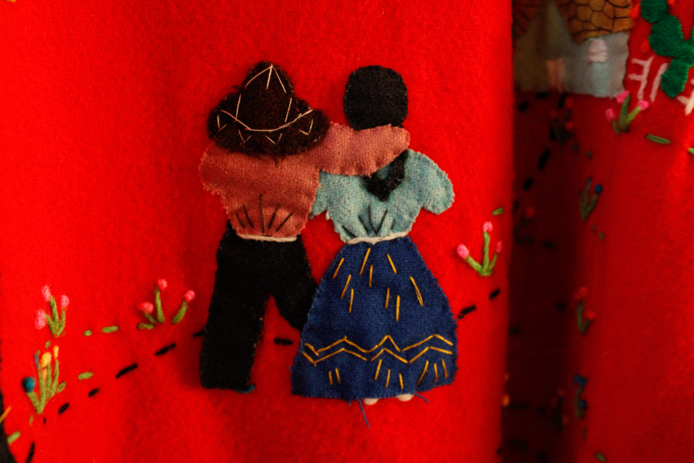 1940s Mexican Tourist Wool Jacket with Appliqués - Med